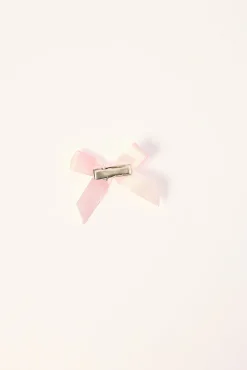 Satin Bow Hair Clip Pack Pink