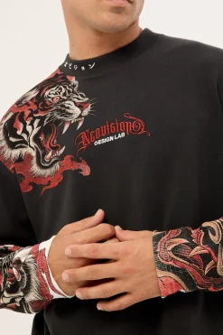 Savage Layered Long Sleeve Tee Night Black
