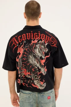 Savage Oversize Cropped Shirt Black