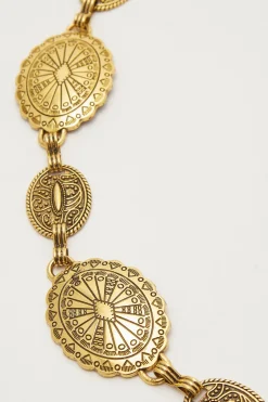 Savannah Metal Chain Belt Antique Gold
