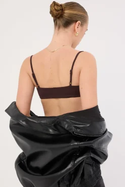 Scoop Neck Bralette Brown