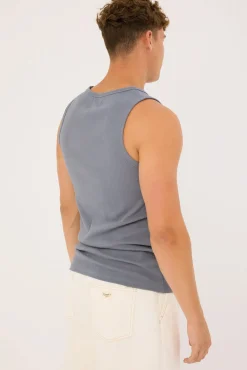 Scoop Neck Singlet Blue