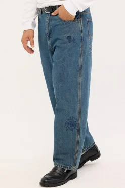 Scratch Big Dawg Baggy Jean Dirty Mid Blue