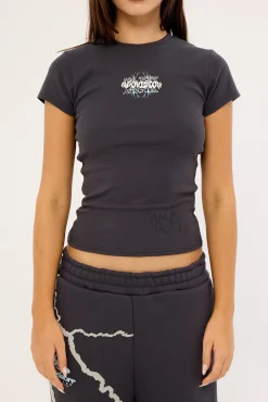 Scrawl Baby Tee Washed Black