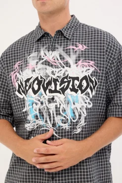 Scrawl Check Oversize Shirt Black/Grey