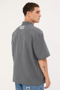 Scrawl Check Oversize Shirt Black/Grey