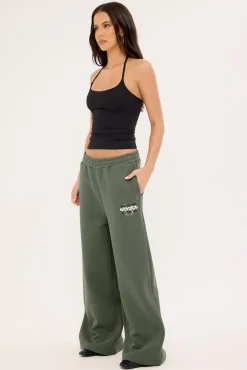 Scrawl Straight Leg TrackPant Khaki Green