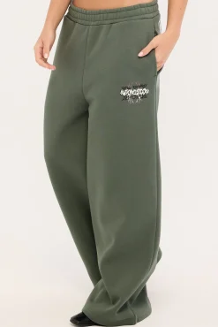 Scrawl Straight Leg TrackPant Khaki Green