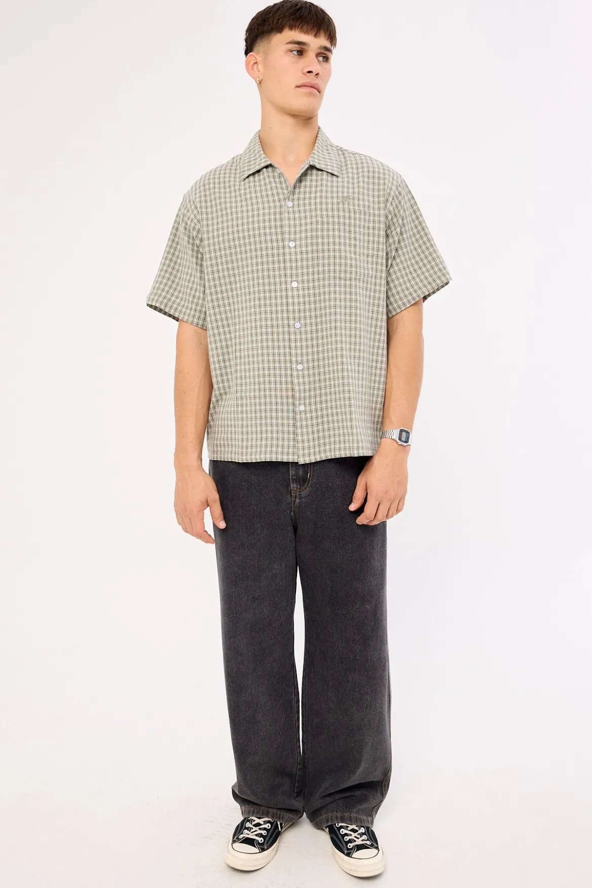 Script Baggy Bull Denim Pant Washed Black