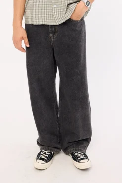 Script Baggy Bull Denim Pant Washed Black