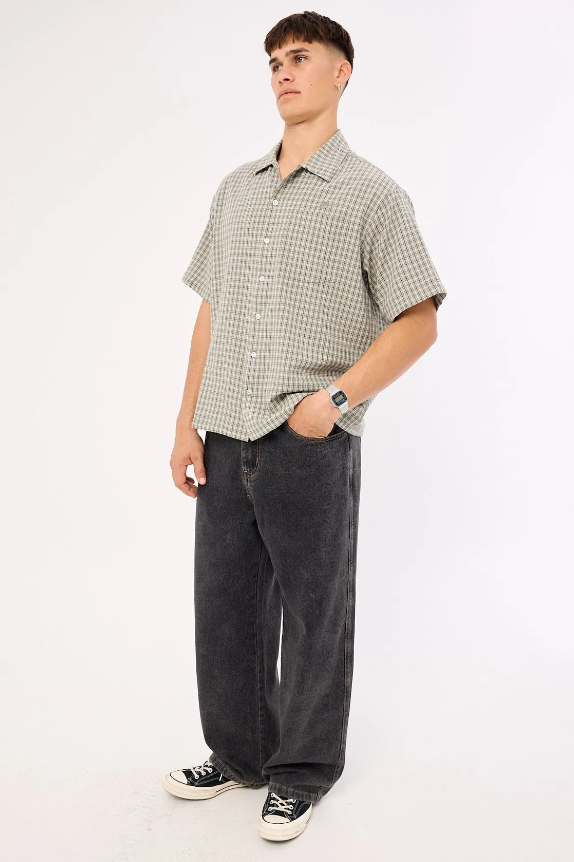 Script Baggy Bull Denim Pant Washed Black
