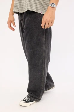 Script Baggy Bull Denim Pant Washed Black