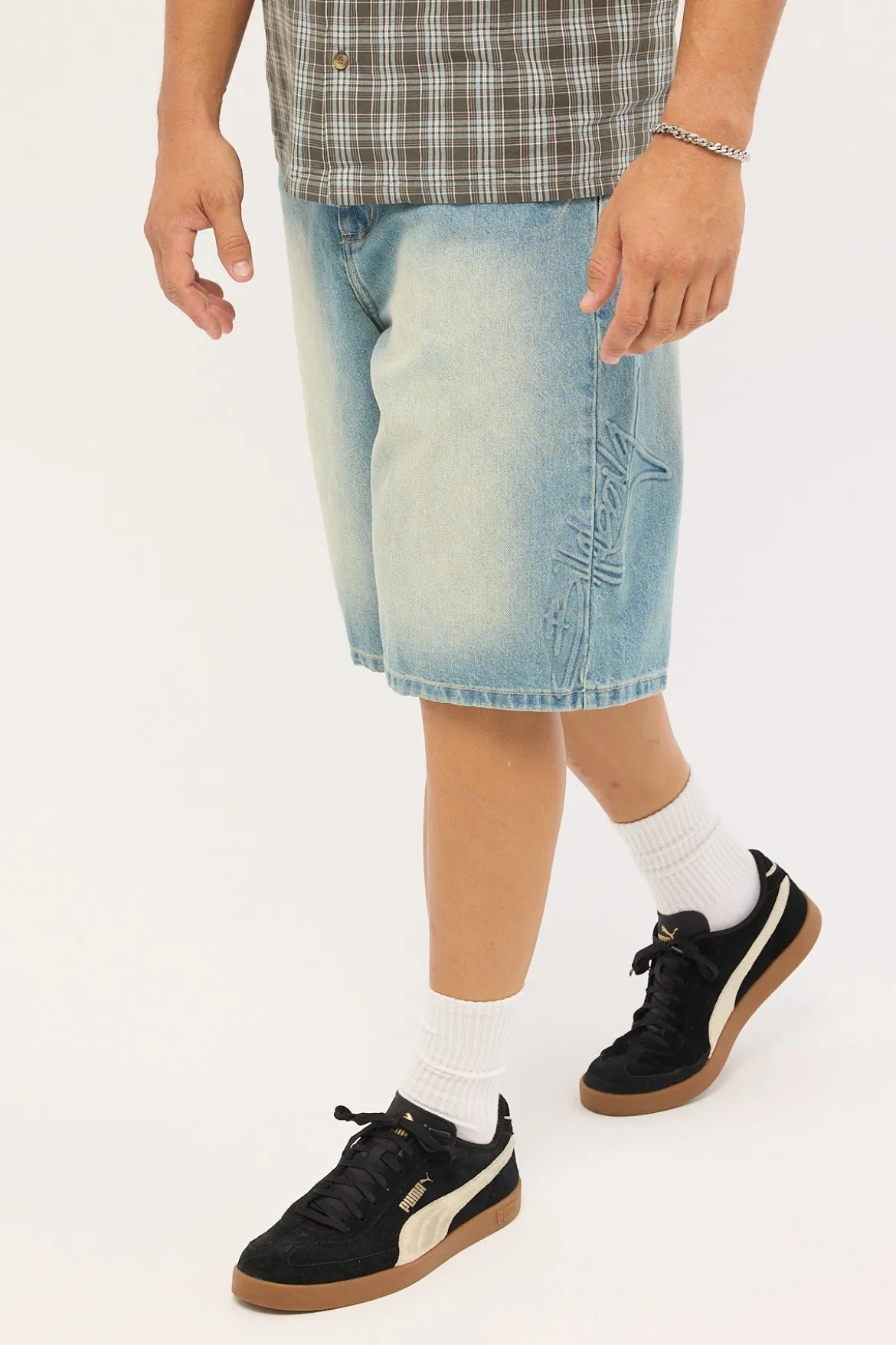 Script Smoko Denim Short Sun Faded Indigo