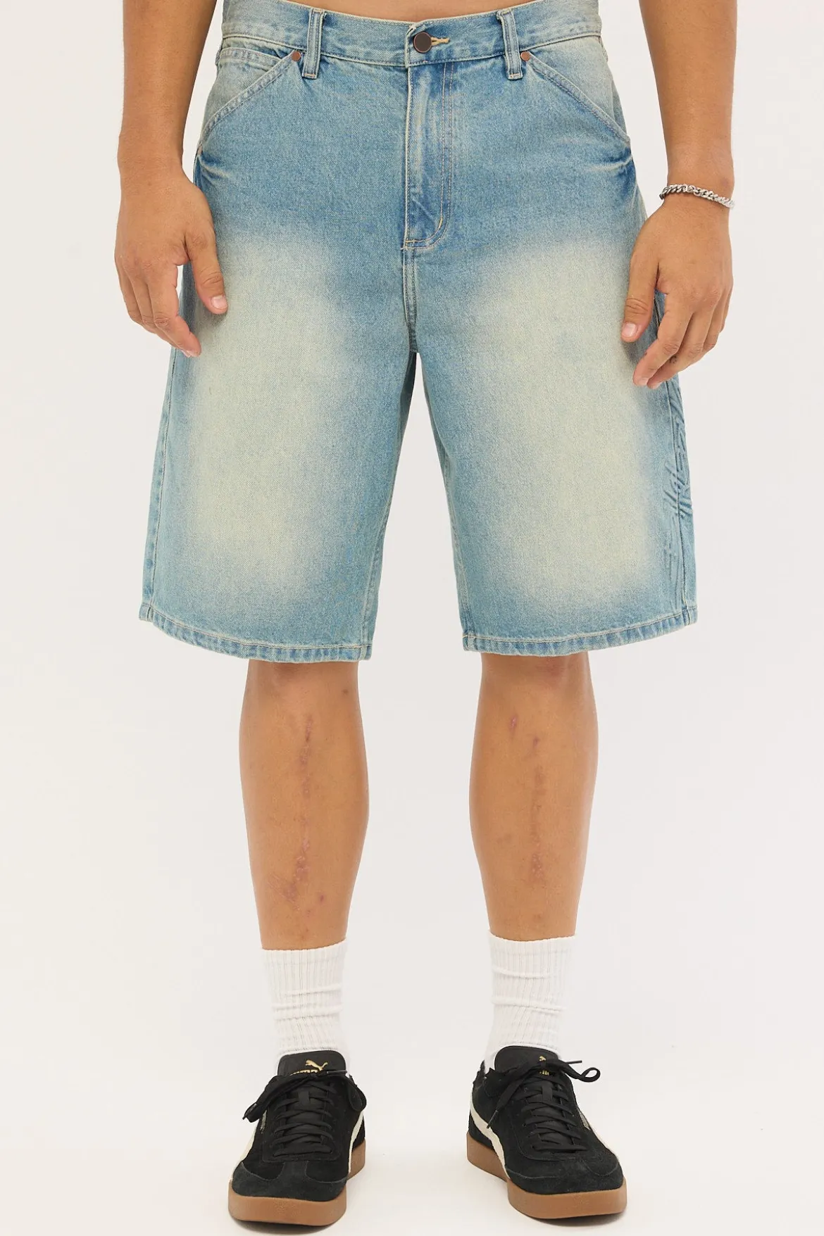 Script Smoko Denim Short Sun Faded Indigo