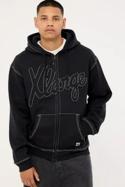 Script Zip Thru Hood Black