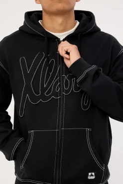 Script Zip Thru Hood Black