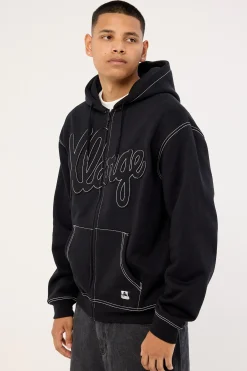 Script Zip Thru Hood Black