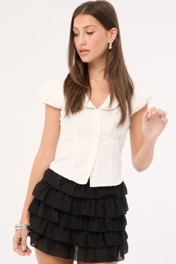 Sea Breeze Frill Skort Black