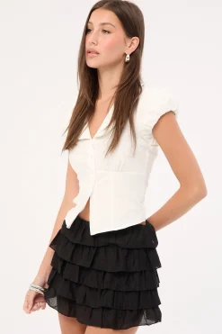 Sea Breeze Frill Skort Black
