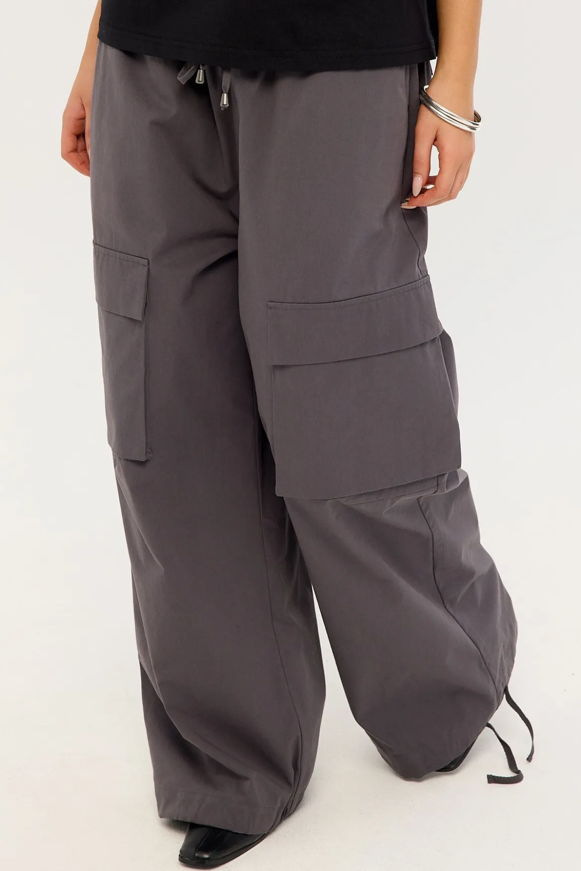 Sector Wide Leg Cargo Pant Charcoal