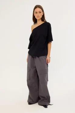 Sector Wide Leg Cargo Pant Charcoal