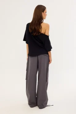 Sector Wide Leg Cargo Pant Charcoal