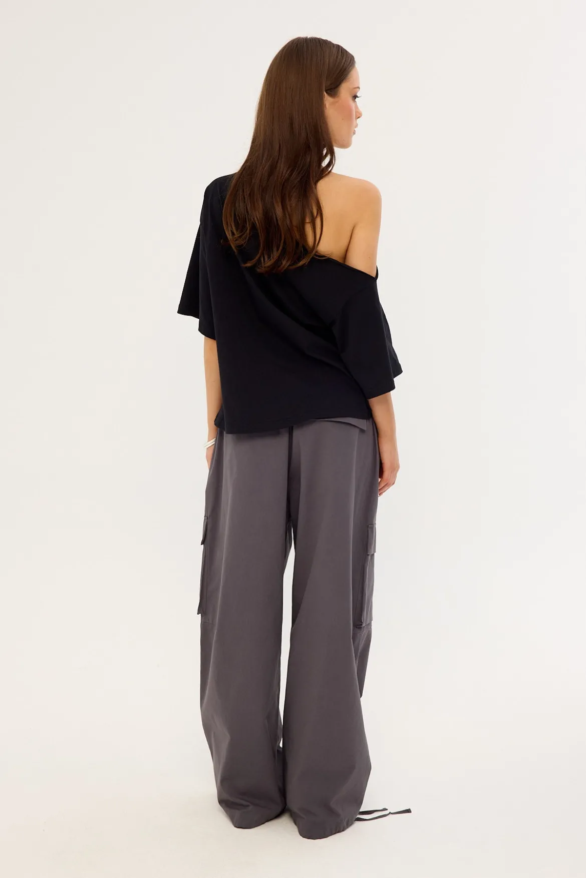 Sector Wide Leg Cargo Pant Charcoal