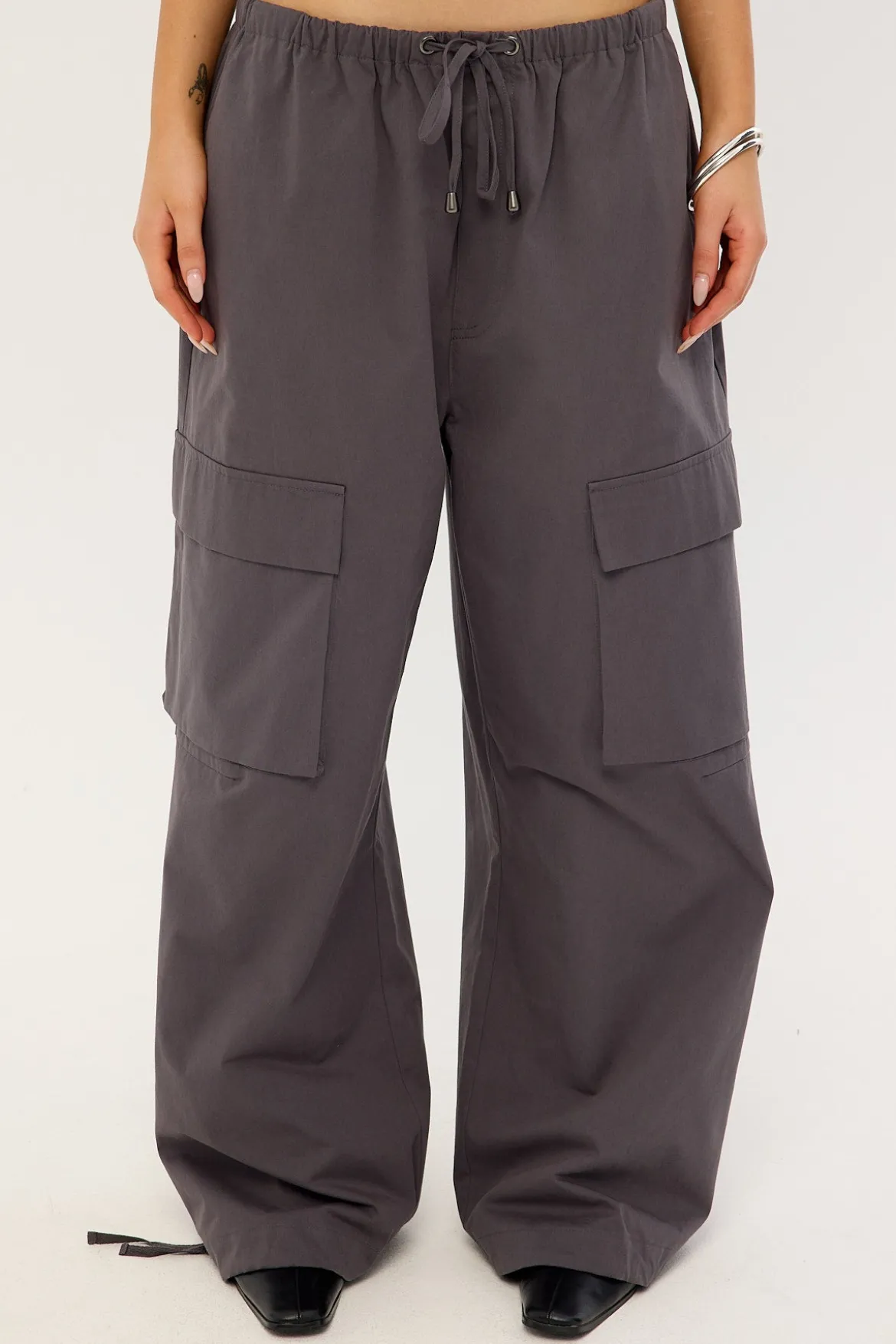 Sector Wide Leg Cargo Pant Charcoal
