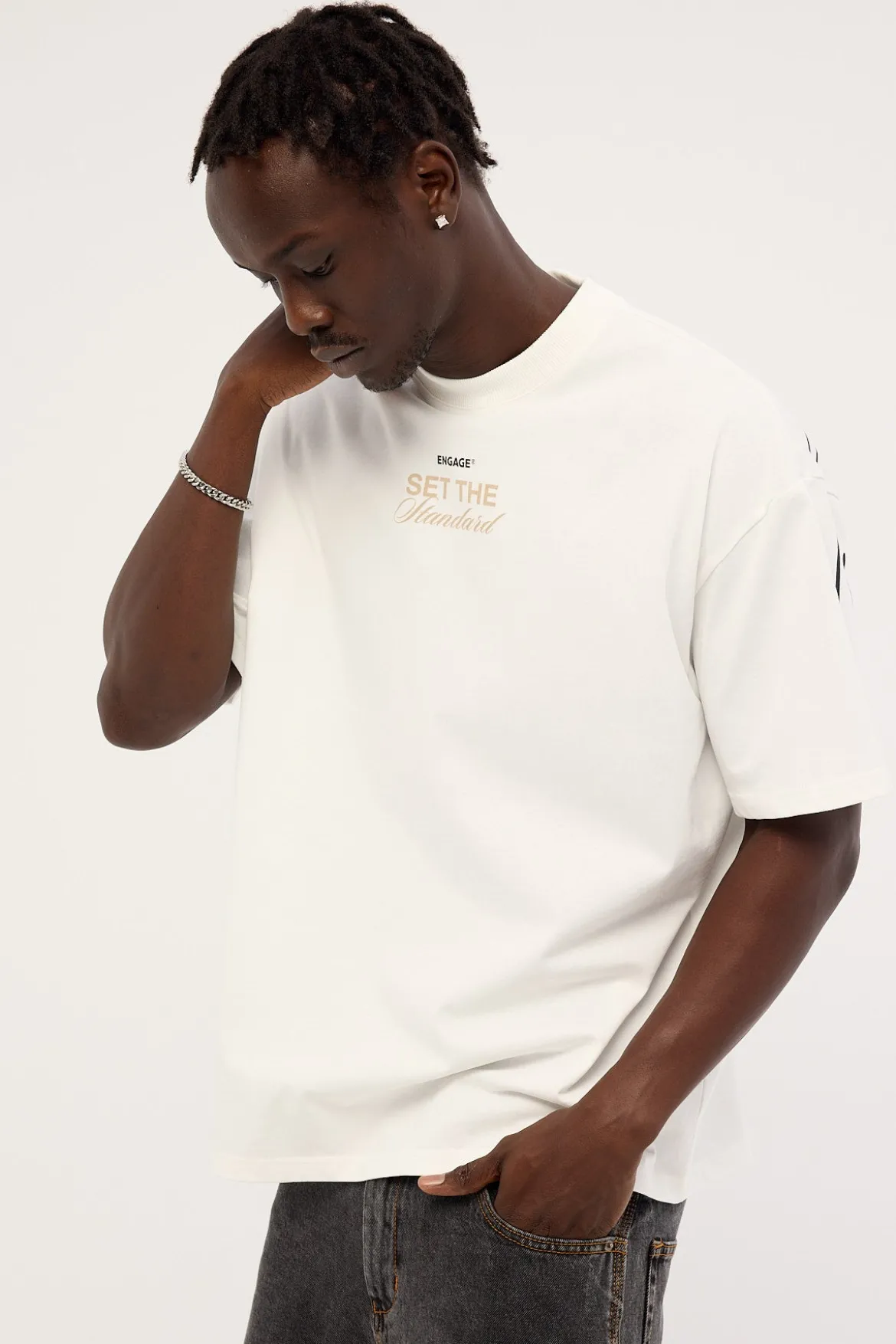 Set The Standard Oversized Tee Off White