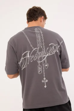 Shackle Street Super Heavy Tee Acid Washed Black