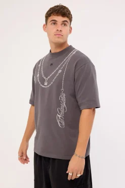 Shackle Street Super Heavy Tee Acid Washed Black