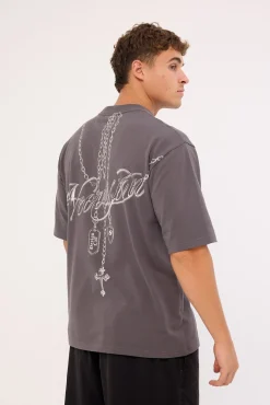 Shackle Street Super Heavy Tee Acid Washed Black