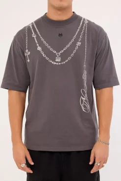 Shackle Street Super Heavy Tee Acid Washed Black
