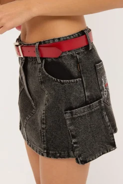 Shadow Realm Mini Skirt Washed Black