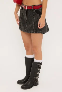 Shadow Realm Mini Skirt Washed Black