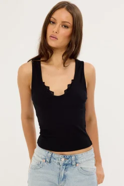 Sharni V Neck Tank Top Black