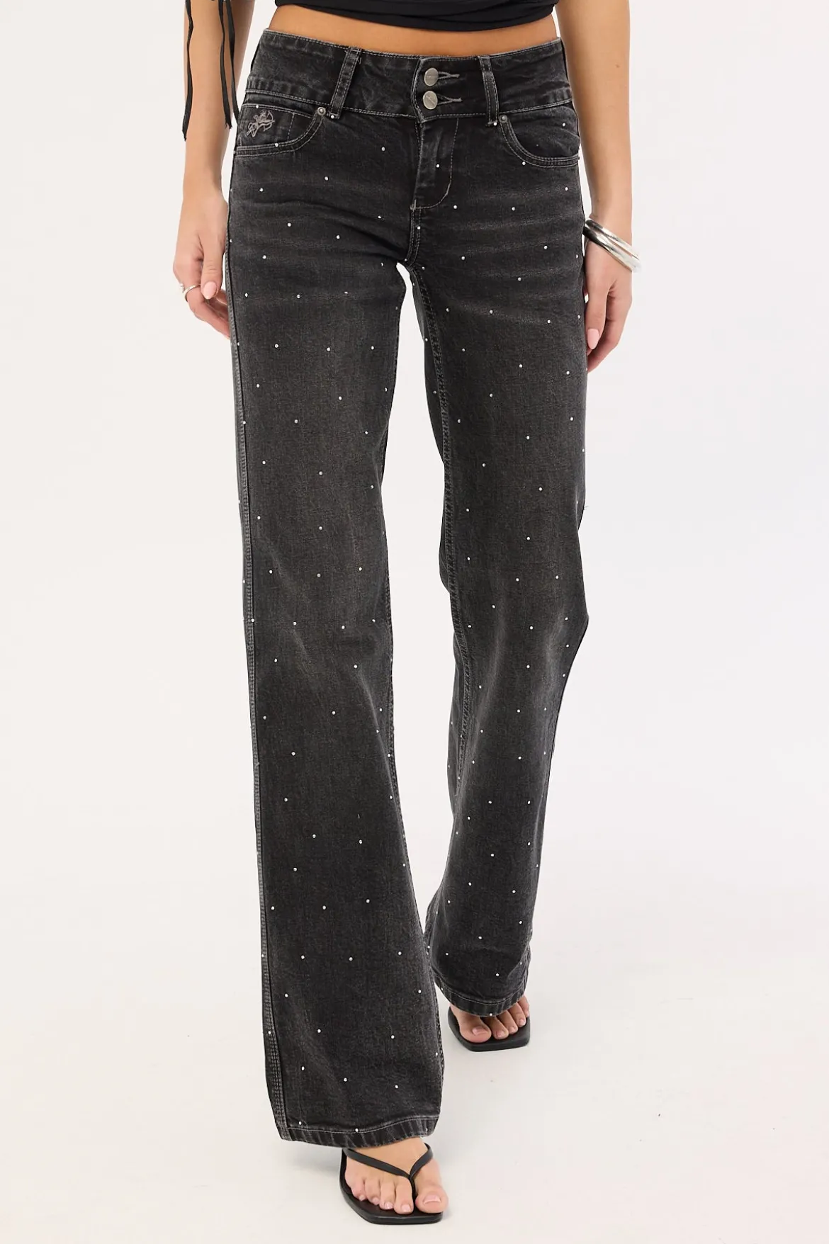 Shatter Bootcut Low Rider Black Rinse