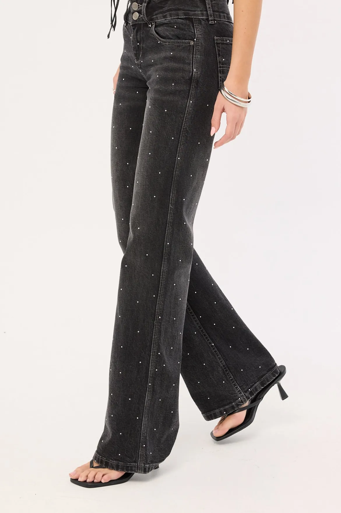 Shatter Bootcut Low Rider Black Rinse