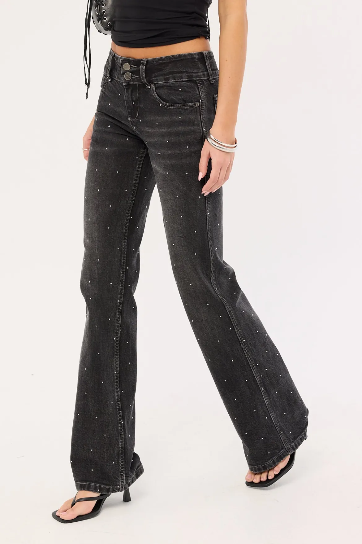 Shatter Bootcut Low Rider Black Rinse
