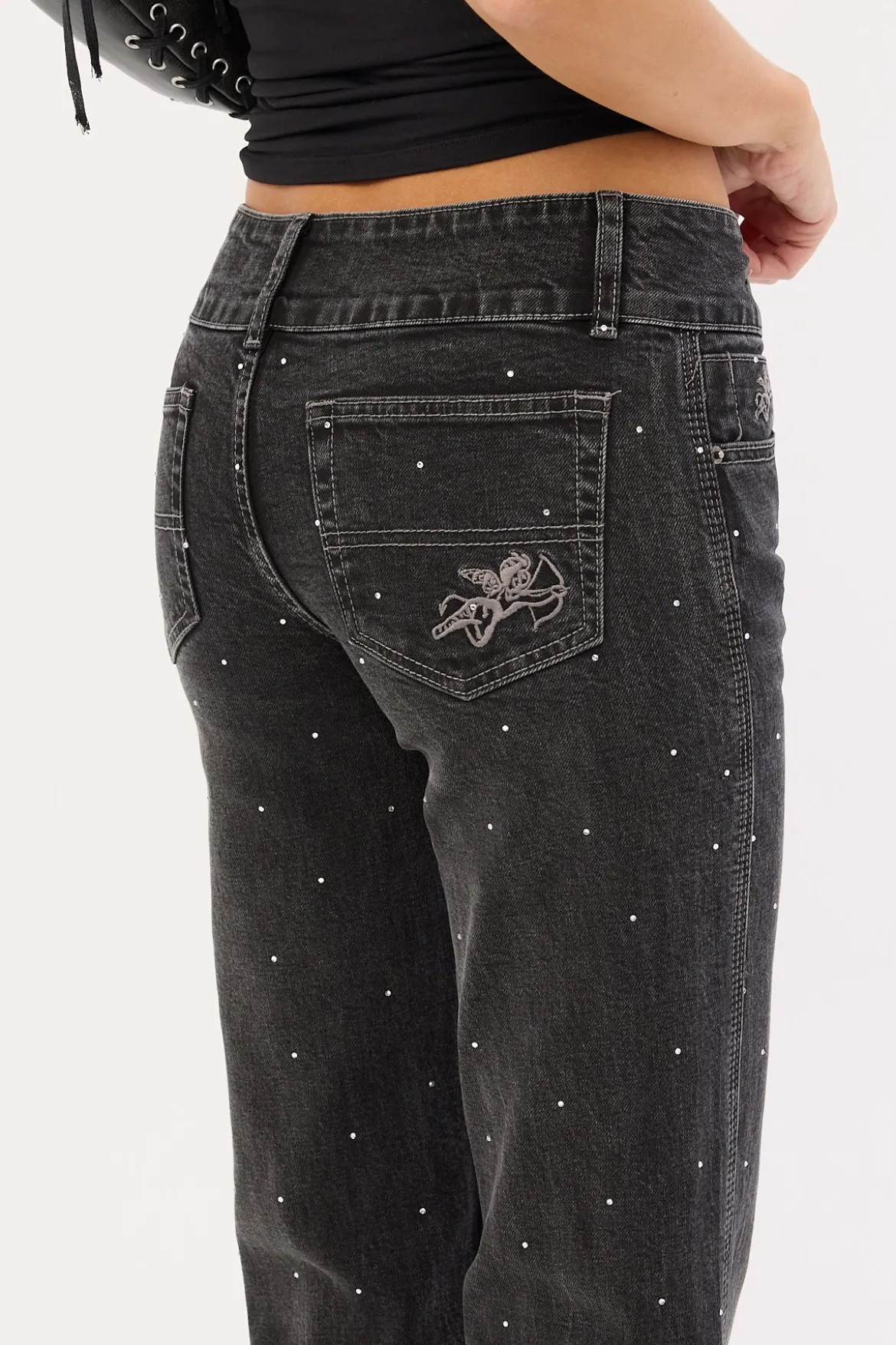 Shatter Bootcut Low Rider Black Rinse