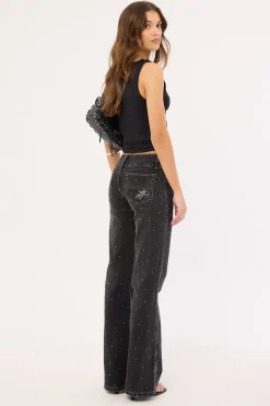 Shatter Bootcut Low Rider Black Rinse