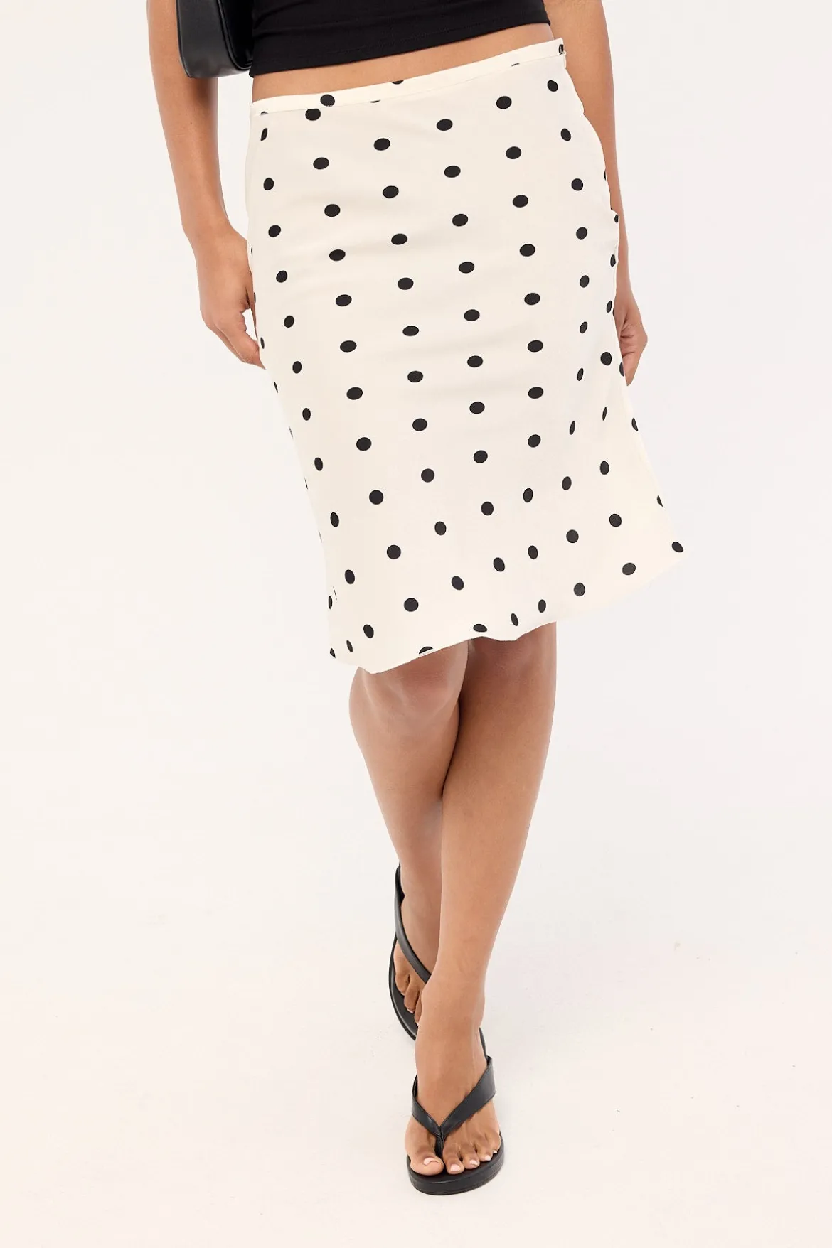 Shoreline Midi Skirt Cream Polka