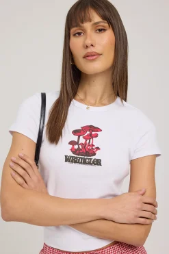 Shroom Staple Rib Tee Optic White