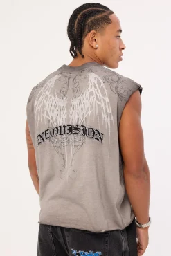 Shroud Cropped Muscle Tank Heavy Pigment Grey
