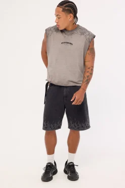 Shroud Cropped Muscle Tank Heavy Pigment Grey