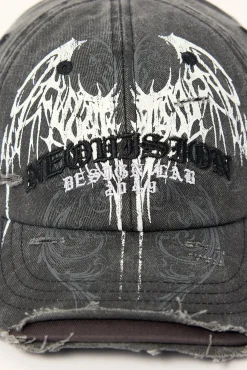 Shroud Distressed Dad Cap Black