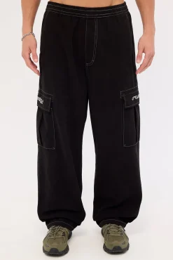 Side Quest Elastic Cargo Pant Black