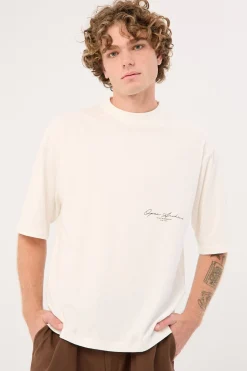 Signature Organic Boxy Tee Off White