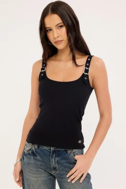Silencer Buckle Singlet Tank Top Black
