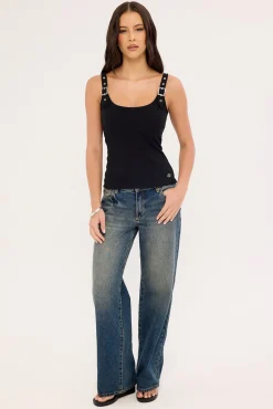 Silencer Buckle Singlet Tank Top Black
